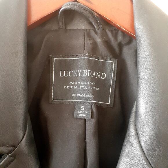 Lucky Brand Wool and Leather Mid Length Biker Jacket - Picture 3 of 11